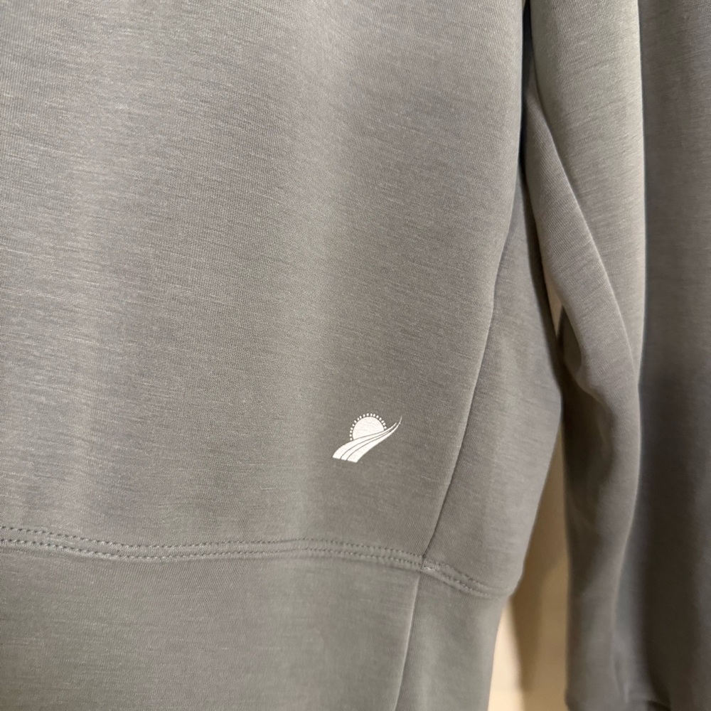 Fundamental Coast Hoodie Women’s Large Soft Modal Light Gray Green Sweatshirt - Picture 3 of 9
